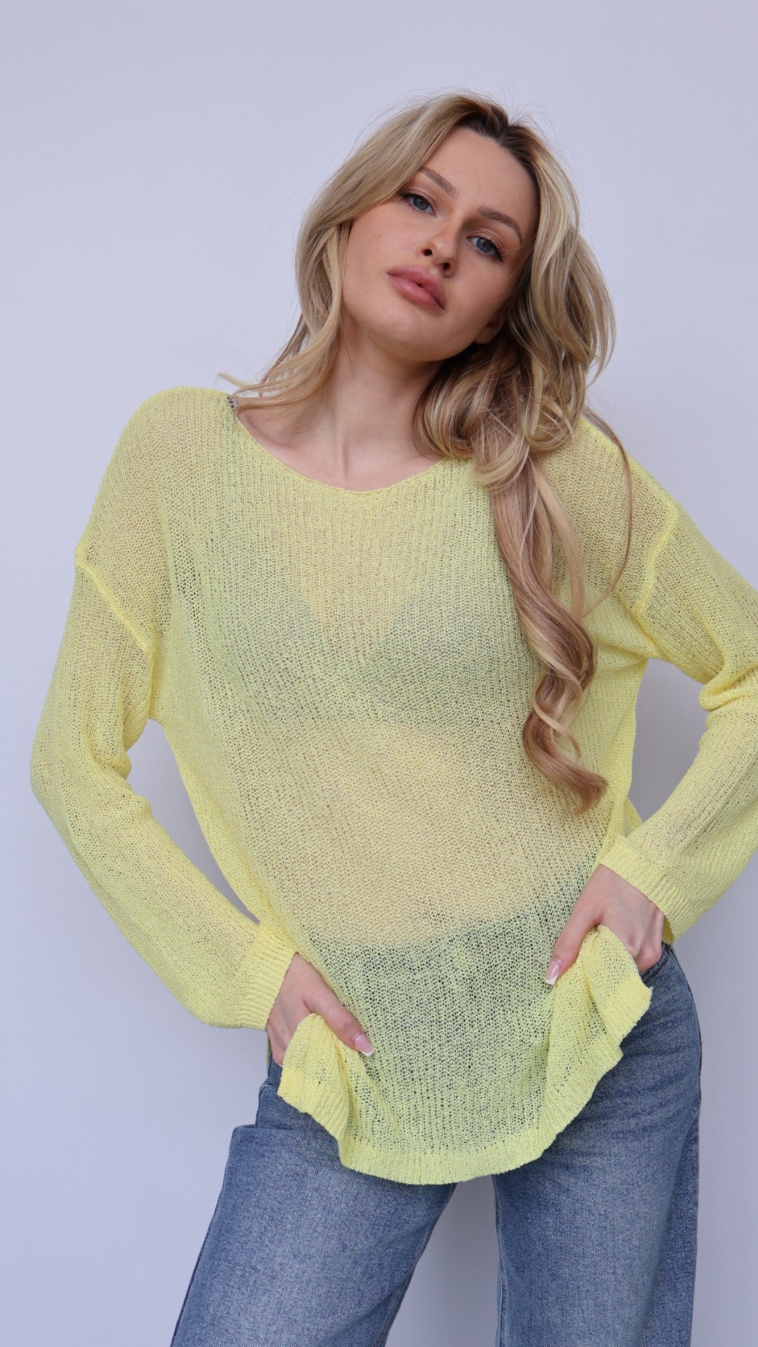 Lightweight Knit Loose-Fit Boatneck Sweater