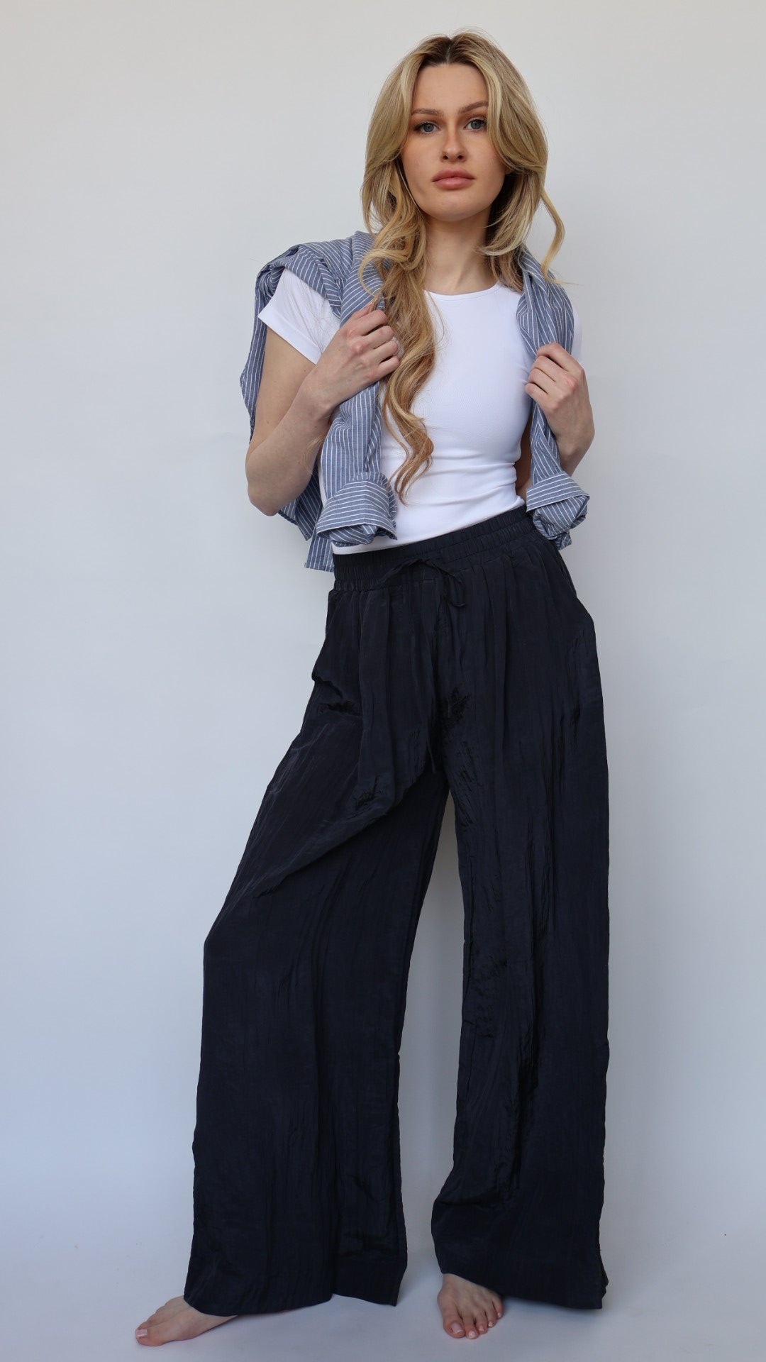 Textured Palazzo Pants