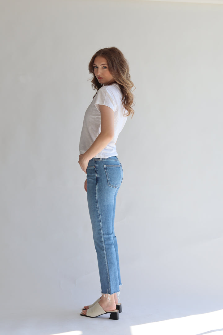 Essential High Rise Crop Flare Jean