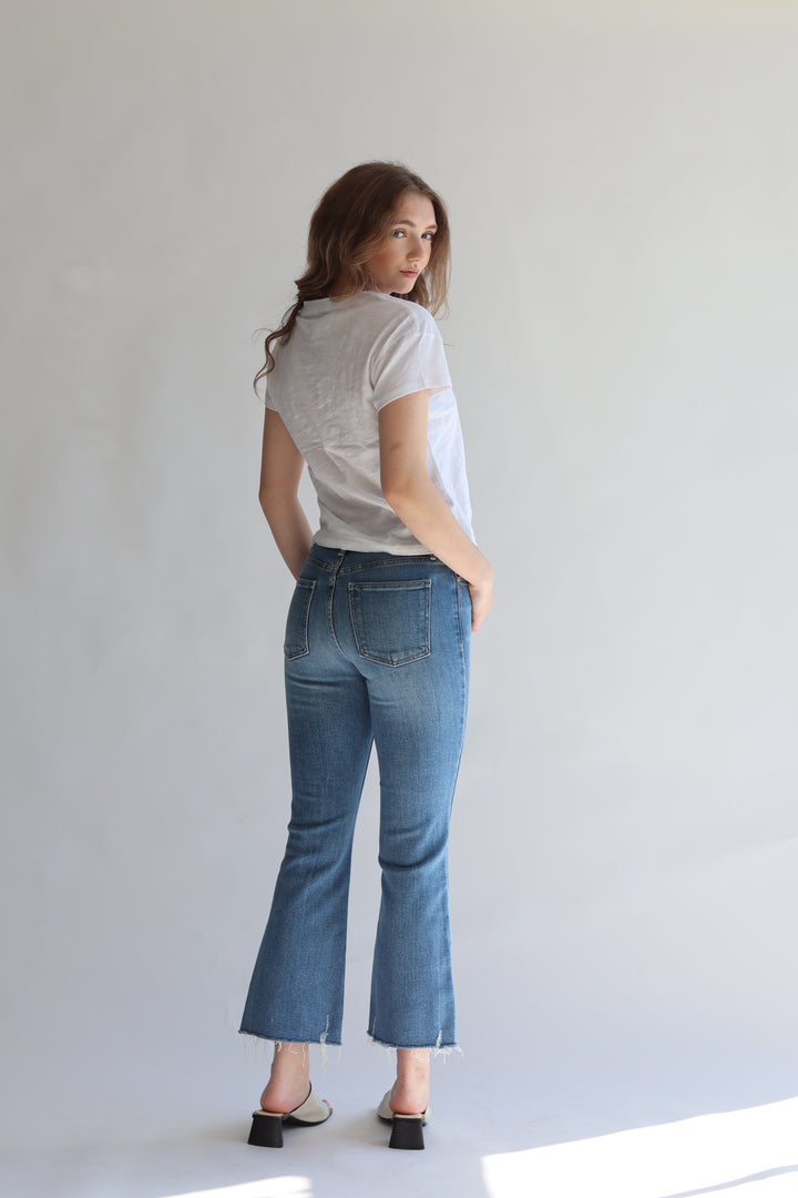 Essential High Rise Crop Flare Jean