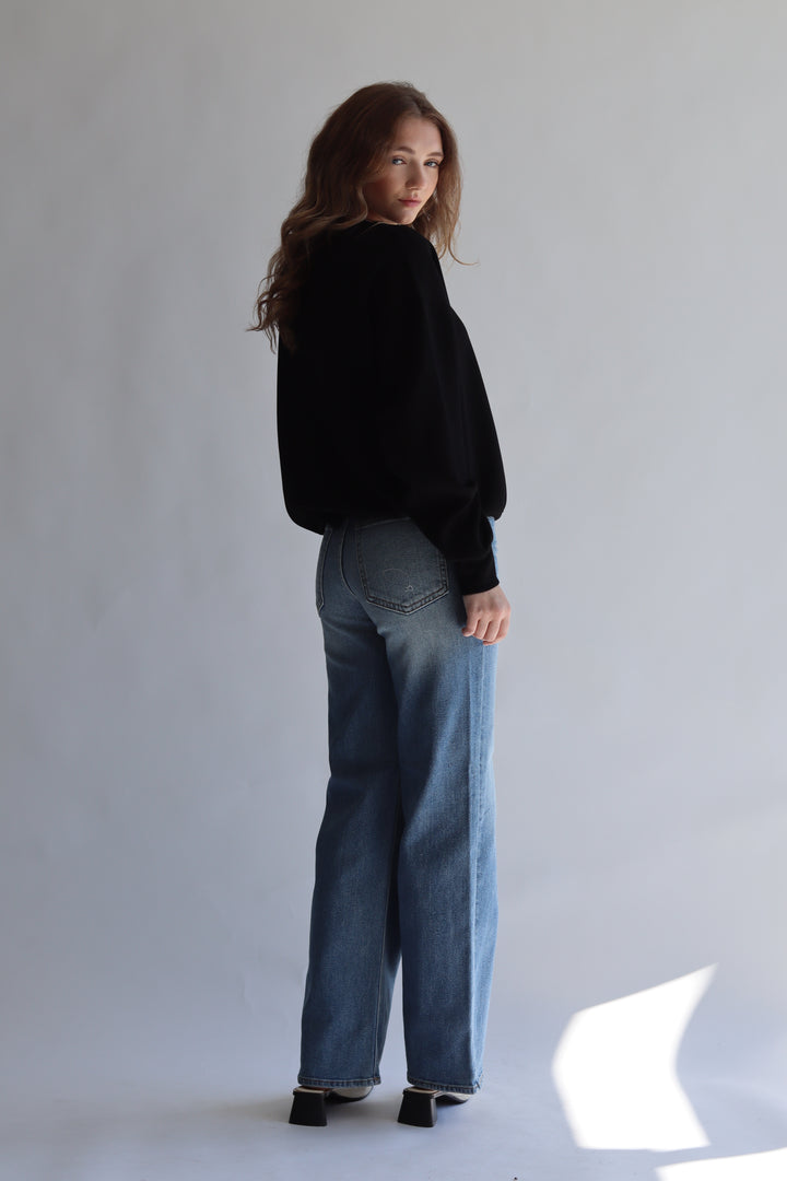 High Rise Full Length Straight Jean