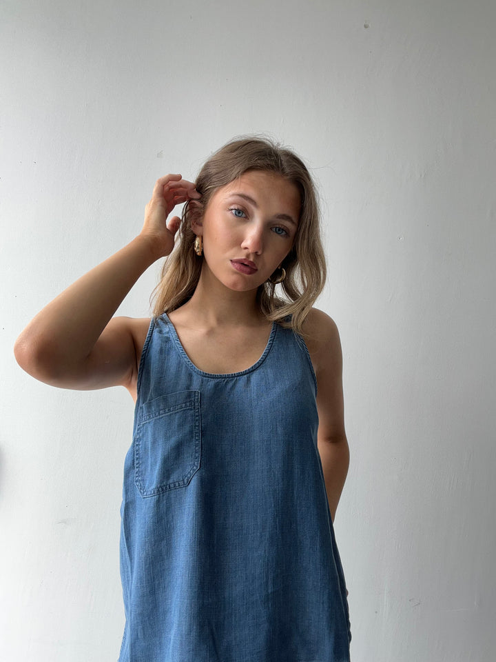 Chambray Tank Pocket Tank