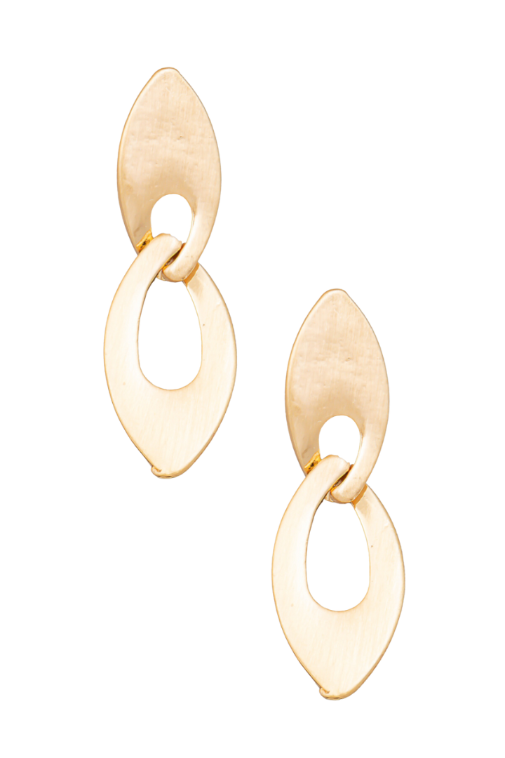 Brushed Oval Teardrop Earring