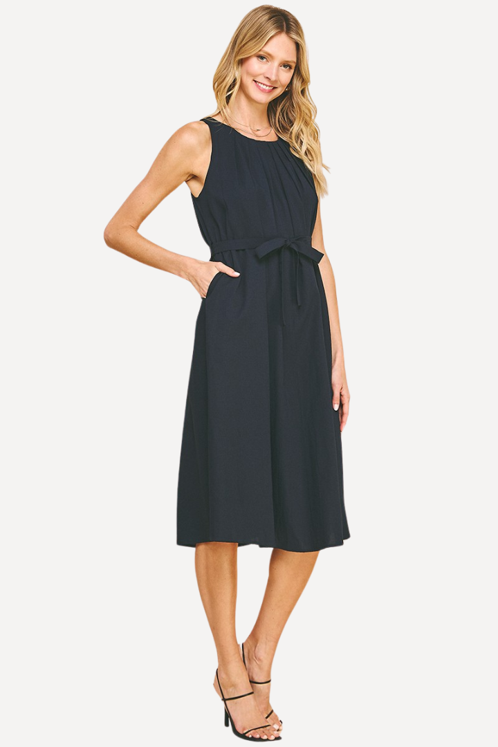 Pleated Midi Dress