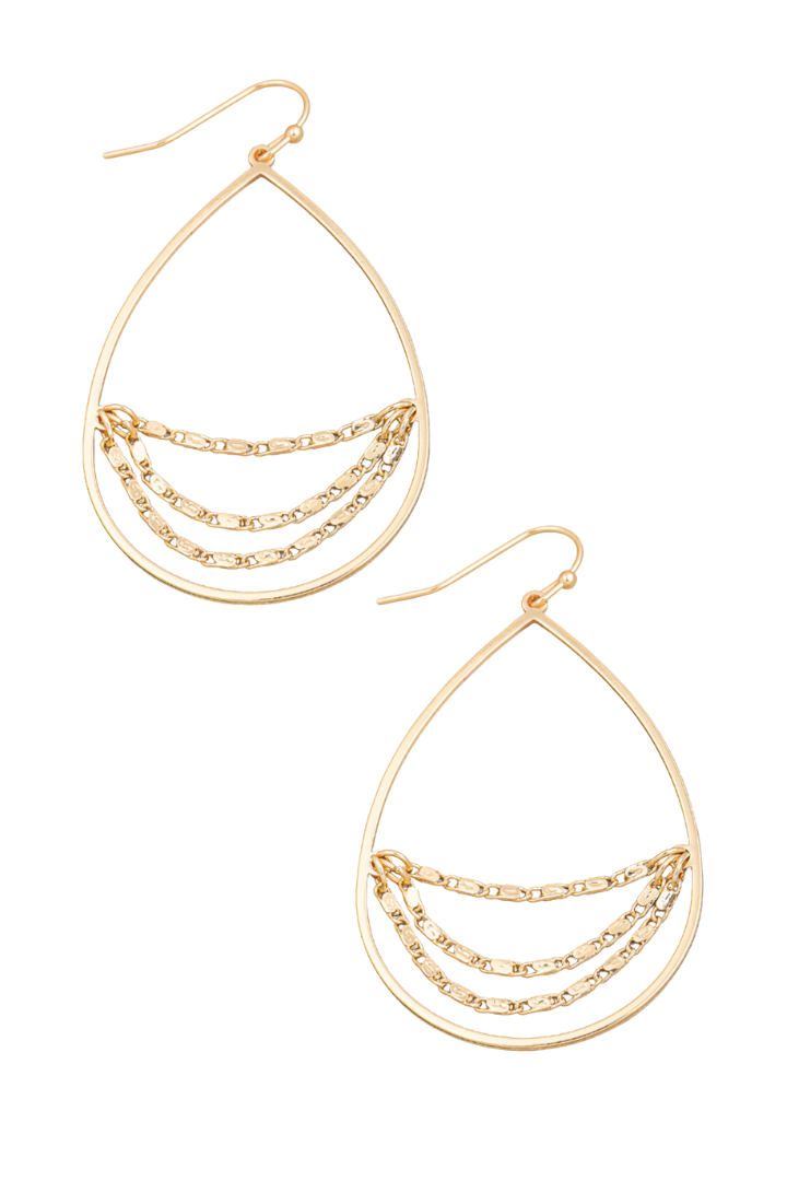 Chain Teardrop Cutout Earrings