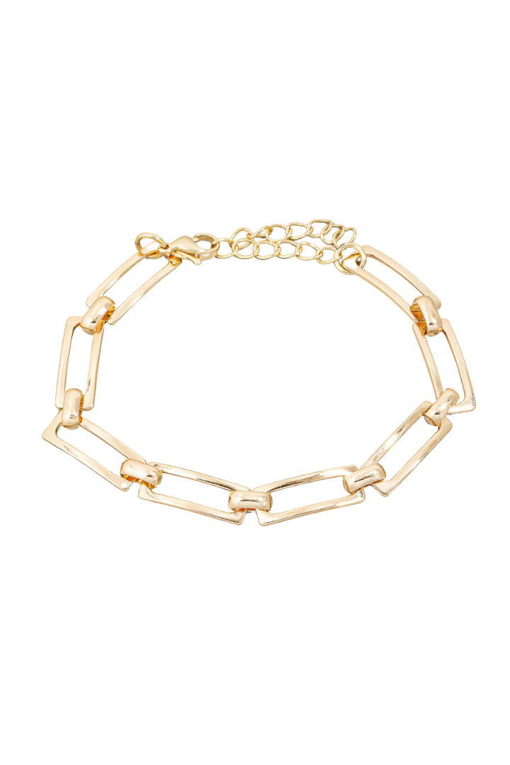 Metallic Rectangle Chain Link Bracelet