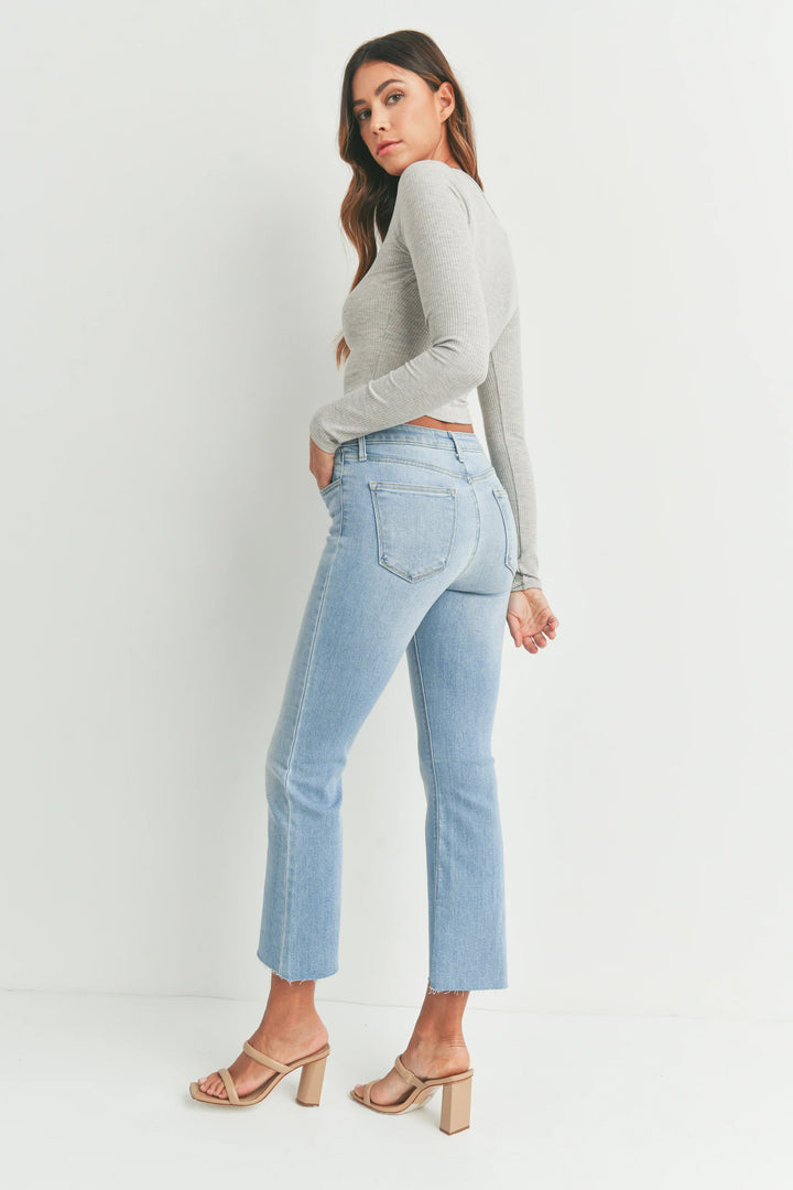 Just Black Denim Tonal Crop Flare Denim