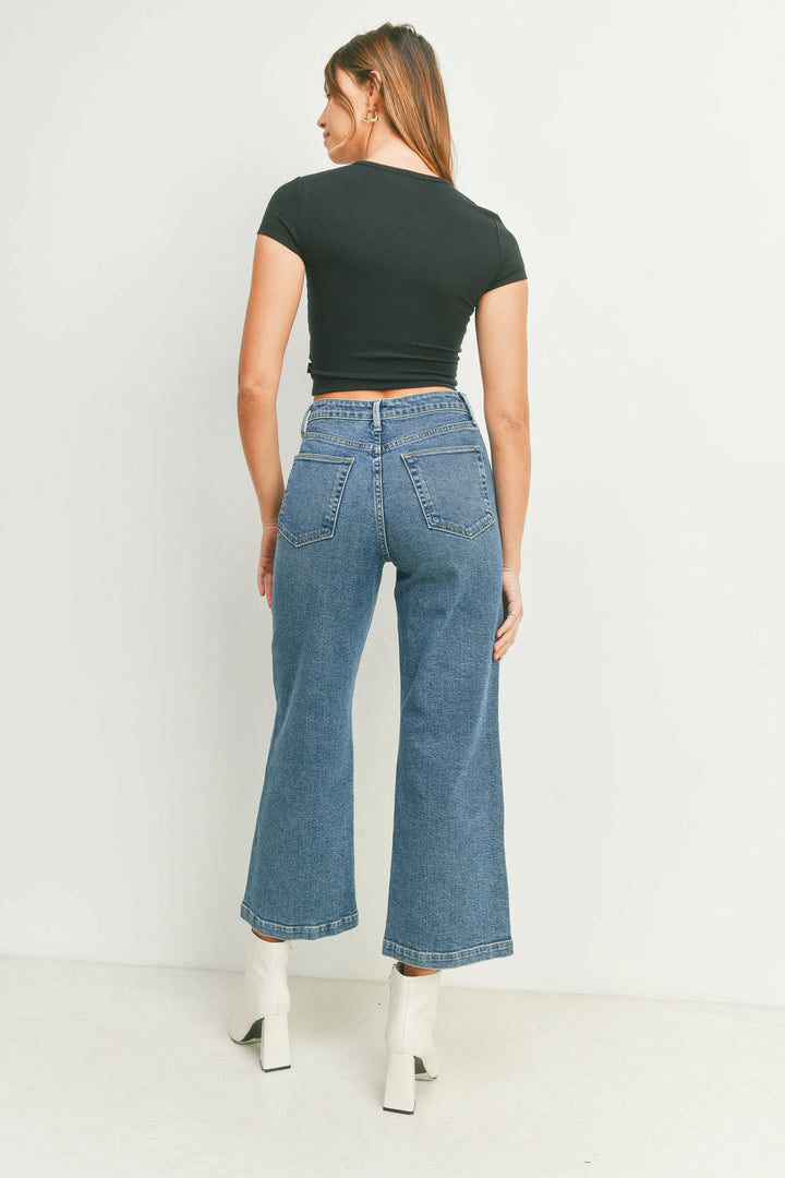 Patch Pocket Wide Leg Jean