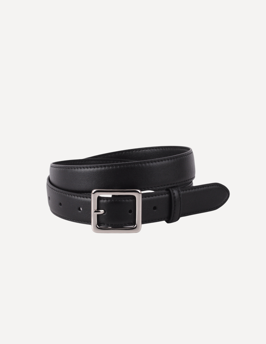 Essential Solid Brass Leather Belt