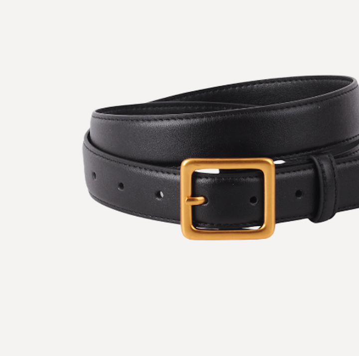 Essential Solid Brass Leather Belt