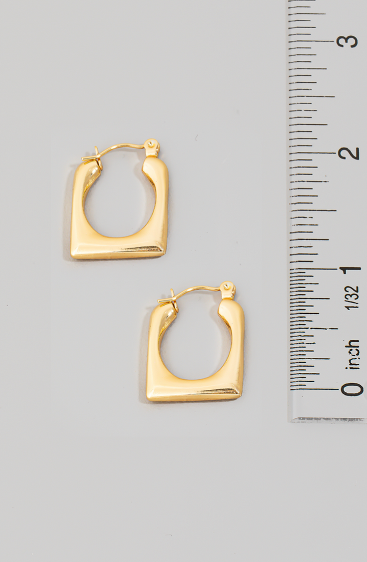 Mini Square Latch Hoop Earrings