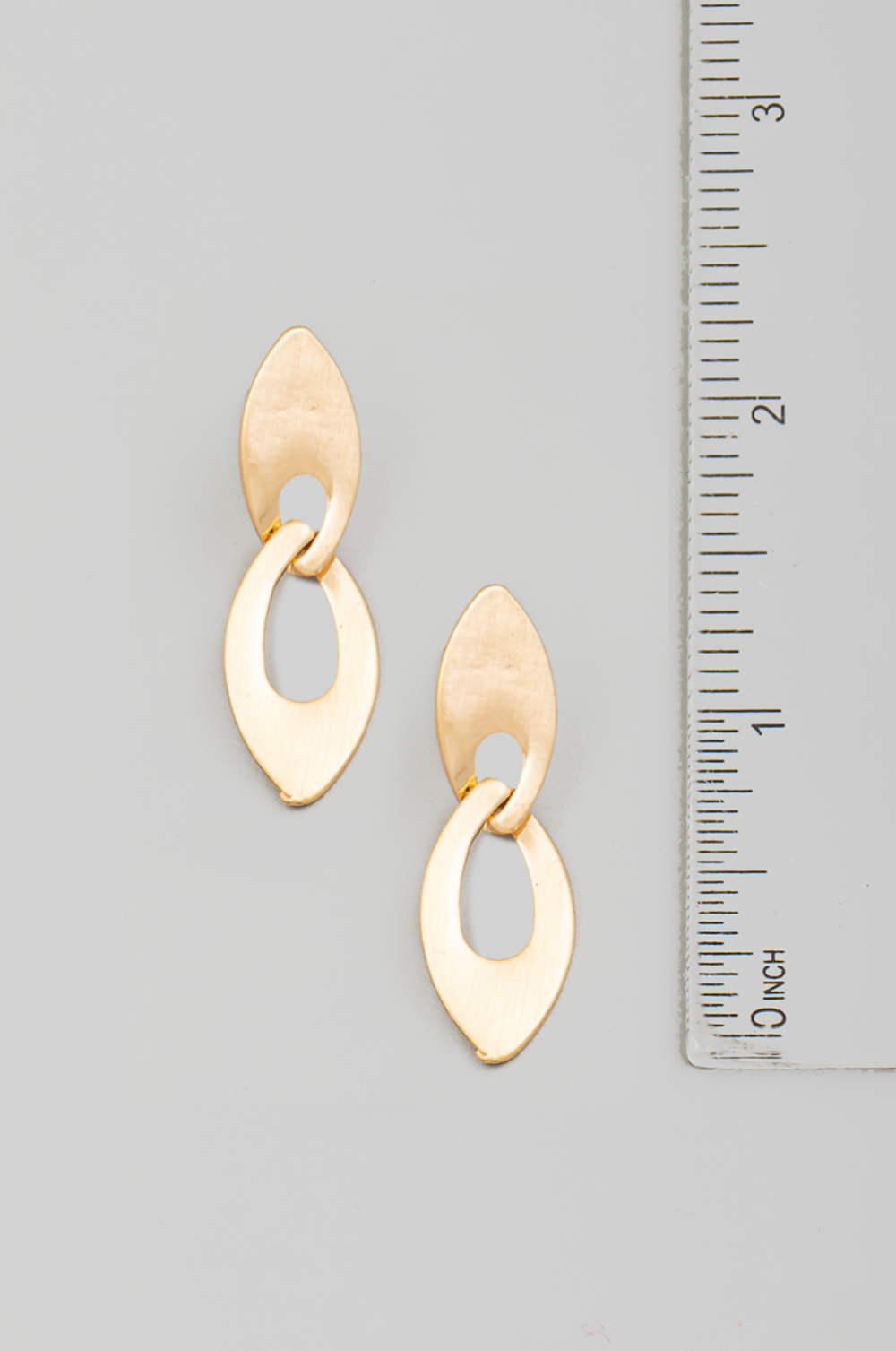 Brushed Oval Teardrop Earring