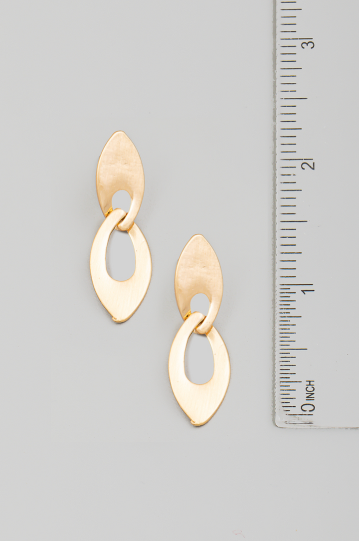 Brushed Oval Teardrop Earring