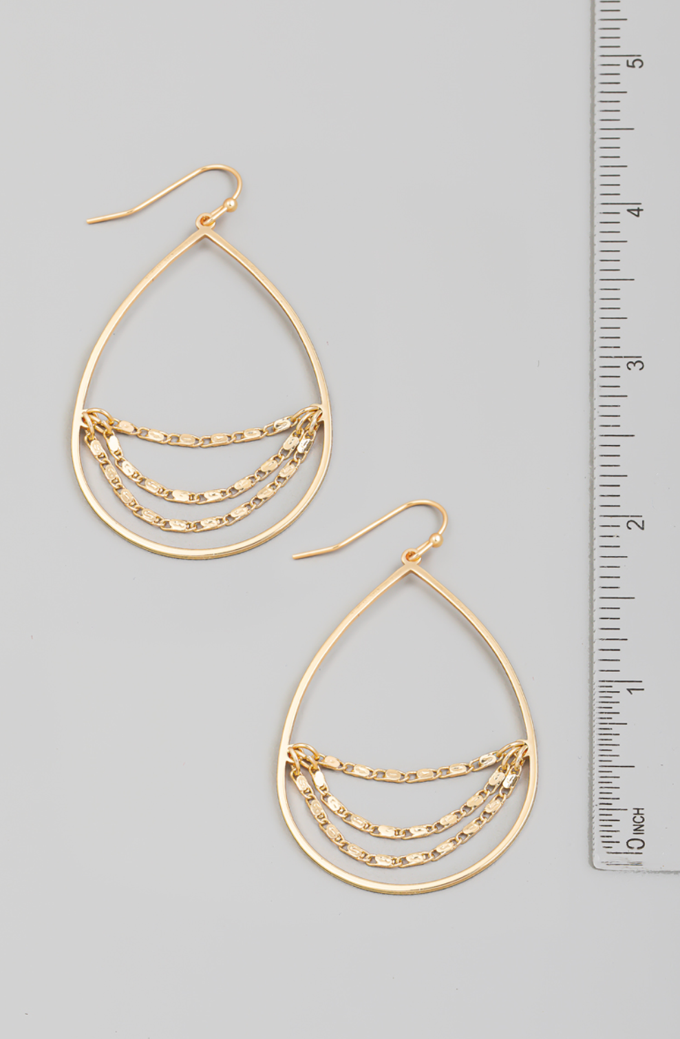 Chain Teardrop Cutout Earrings