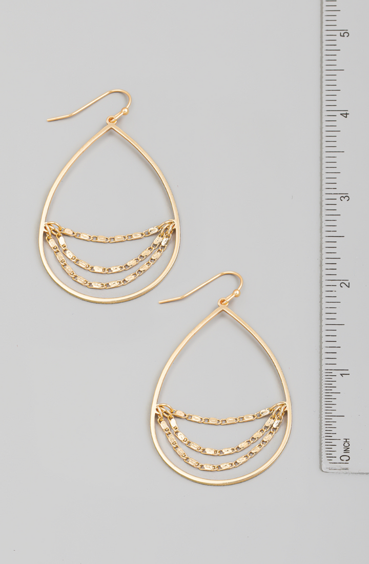 Chain Teardrop Cutout Earrings