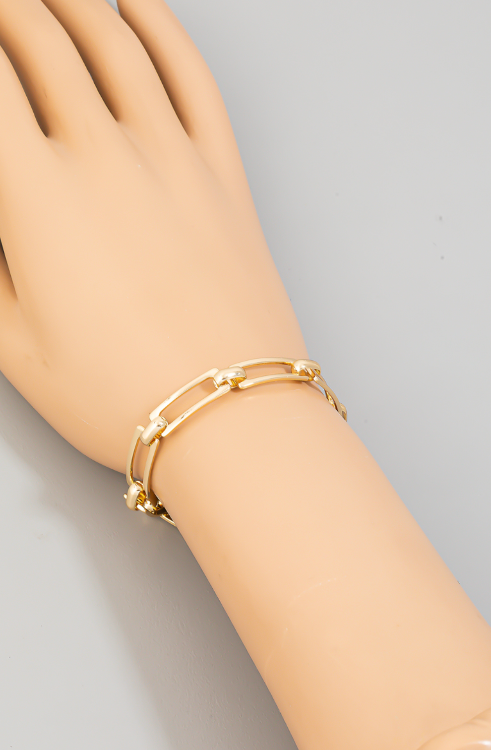 Metallic Rectangle Chain Link Bracelet