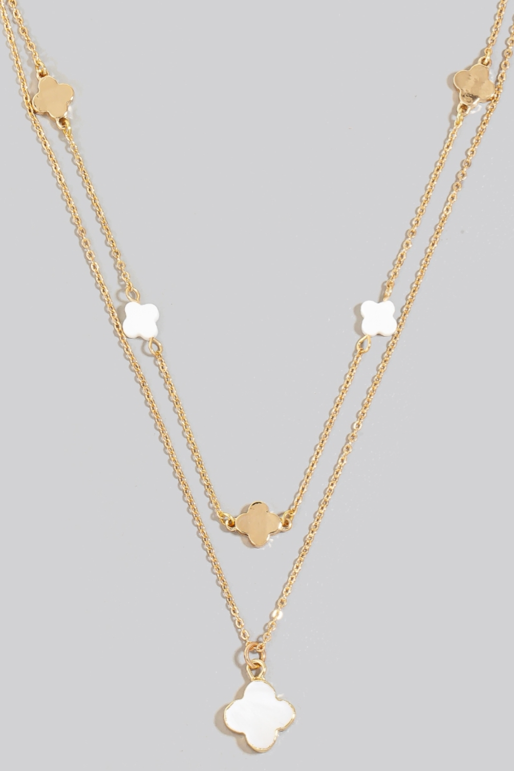 Clover Layered Chain Necklace