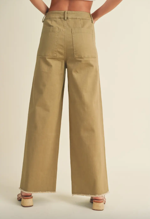 High Waist Wide Leg Cotton Pant