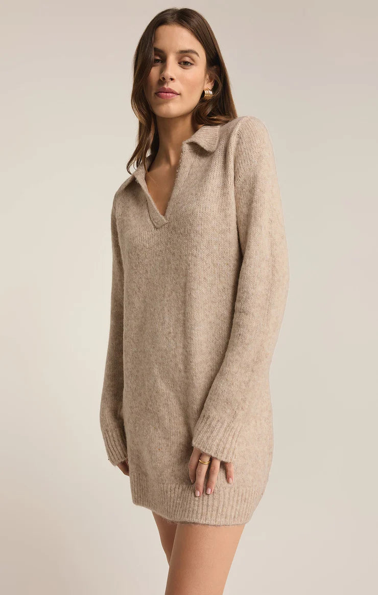 Redford Polo Collar Sweater Dress