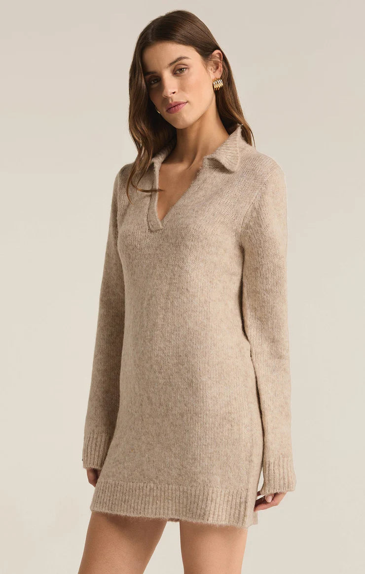 Redford Polo Collar Sweater Dress