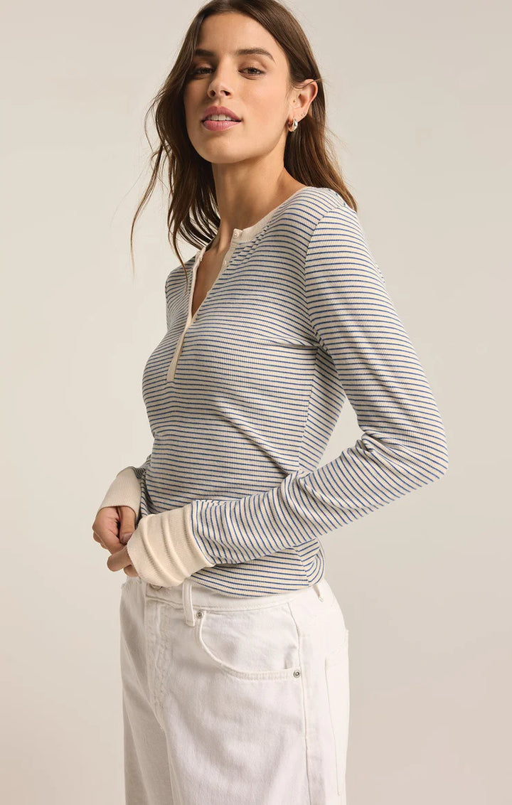 Scarlett Rib Stripe Henley