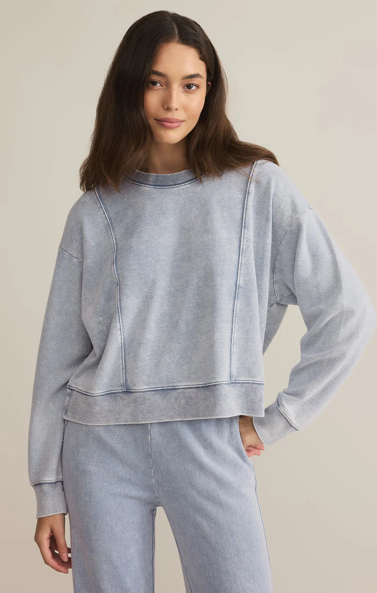 LAX Knit Denim Sweatshirt