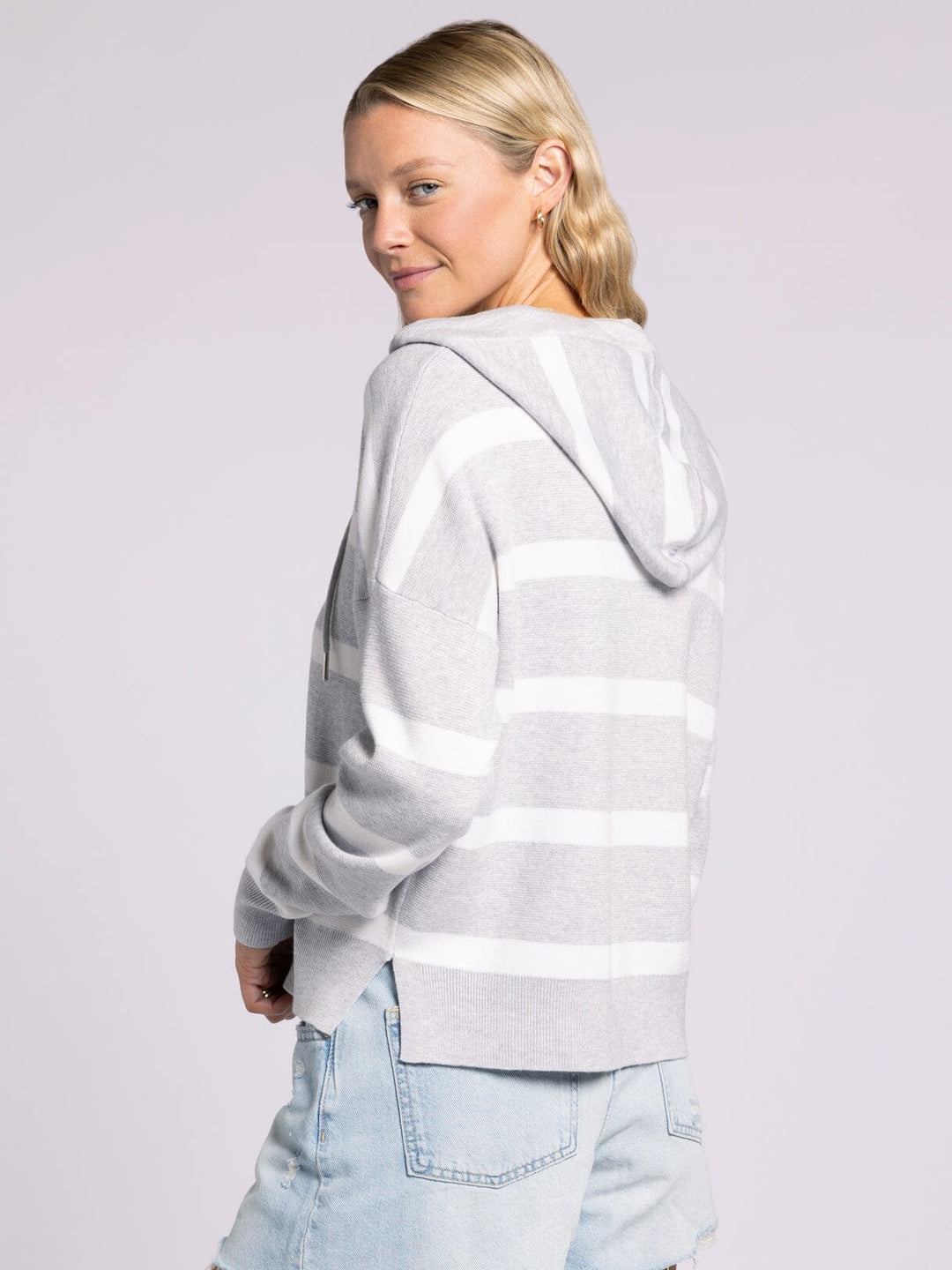 Stripe Henley Hoodie