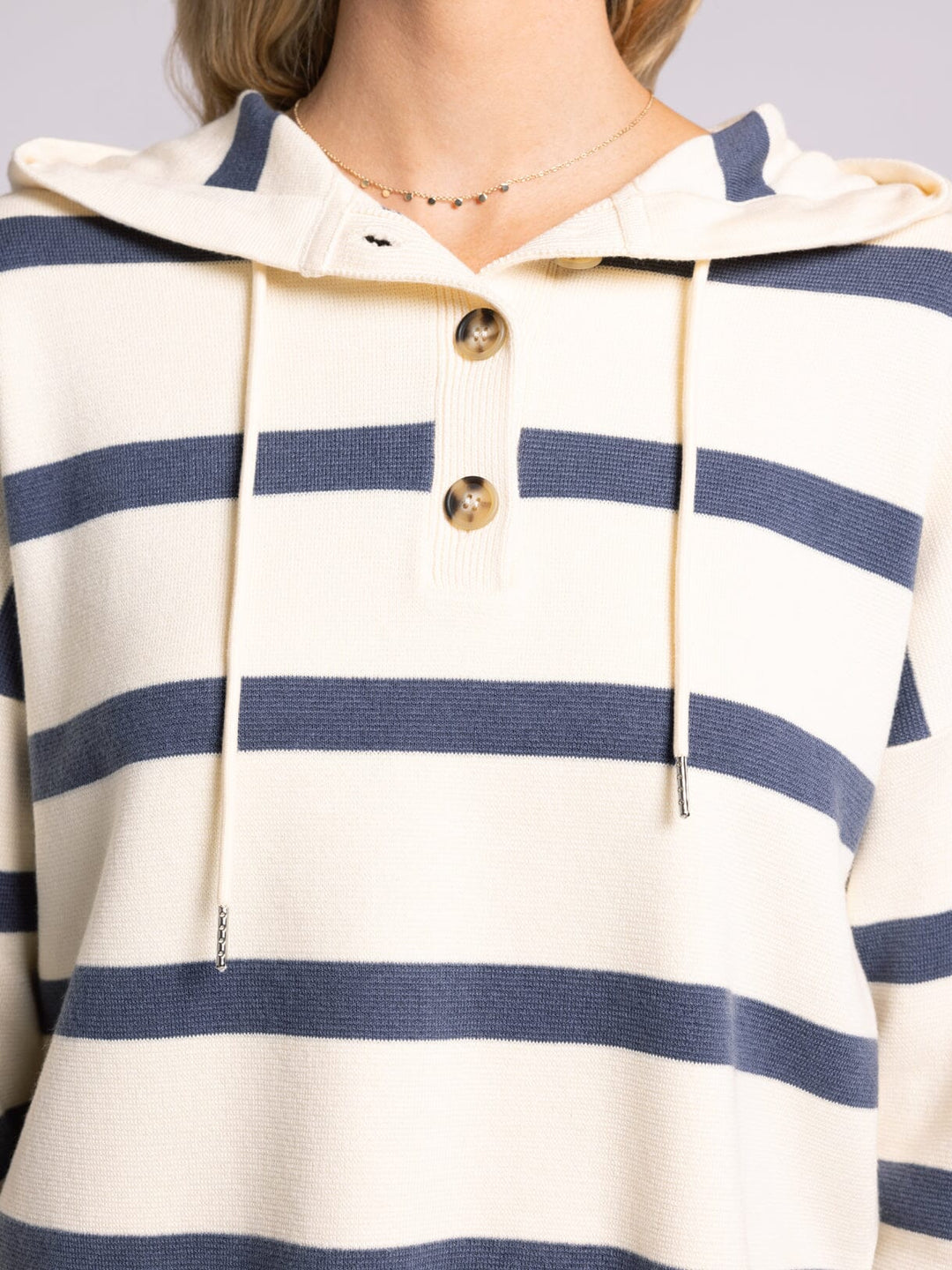 Stripe Henley Hoodie