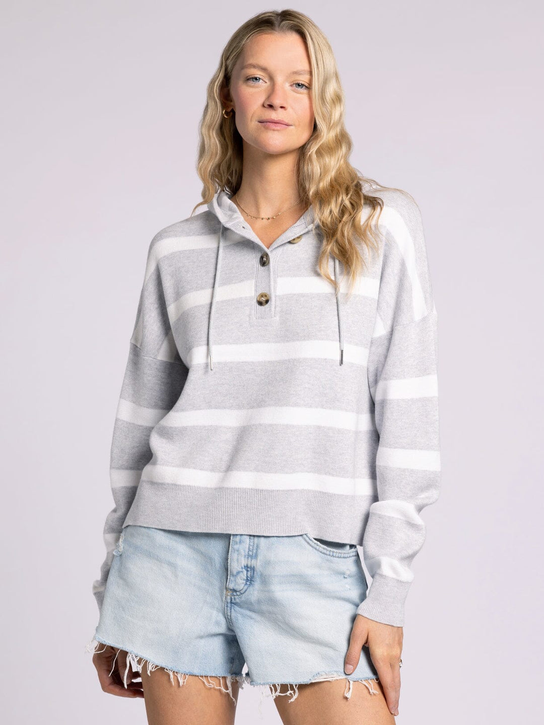 Stripe Henley Hoodie