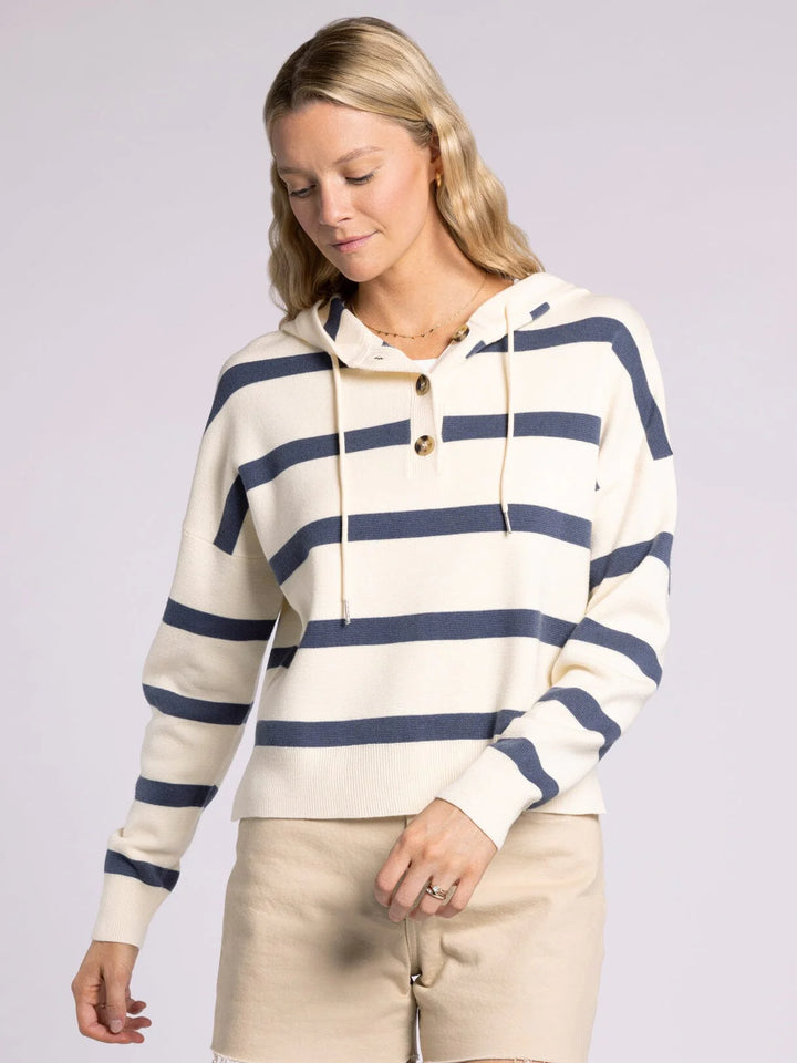 Stripe Henley Hoodie